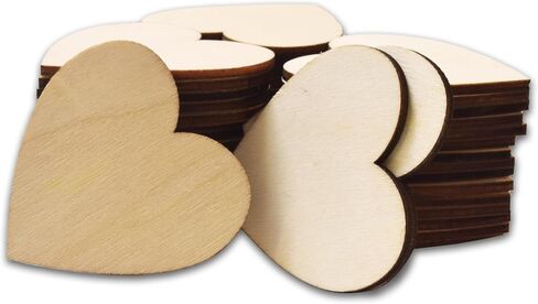 20 Pcs Wooden Hearts for Crafts 4 inch Unfinished Wood Hearts 0.1'' Thickness Heart Shaped Wood Sheets Unfinished Wood Ornaments for Wedding DIY Crafts Painting Burning Engraving Carving Coasters in Saudi Arabia