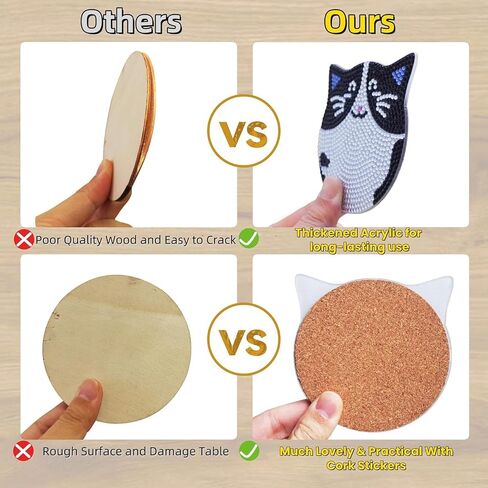 FJEOLEN 8 Pcs Dog Shaped Diamond Painting Coasters, DIY Dog Diamond Art Coasters with Holder, Pet Painting Kits, Art Craft Supplies for Beginners Adults in Kuwait