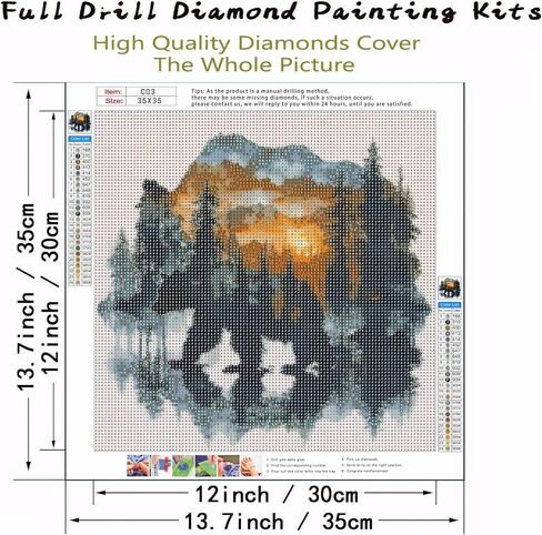 Forest Bear Diamond Art Kits for Adults, Twilight DIY Diamond Painting Kits for Adults Beginners, 5D Full Drill Diamond Dots with Diamond Gem Art and Crafts for Home Wall Decor 13.78 x 13.78 inch in Saudi Arabia