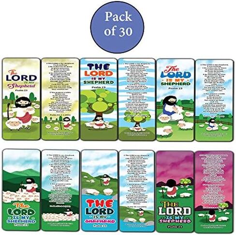 Psalm 23 The Lord is My Shepherd Bookmaks (30-Pack) - Stocking Stuffers for Boys Girls - Children Ministry Bible Study Church Supplies Teacher Classroom Incentives Gift in Saudi Arabia