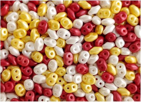 Multicolor 2.1oz (60g) حبات زجاجية تشيكية Superduo - 2.5 × 5 مم مزيج من حبات الثنائي لصنع المجوهر in Kuwait