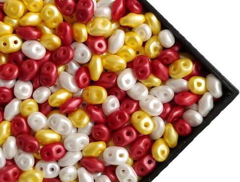 Multicolor 2.1oz (60g) حبات زجاجية تشيكية Superduo - 2.5 × 5 مم مزيج من حبات الثنائي لصنع المجوهر in Kuwait