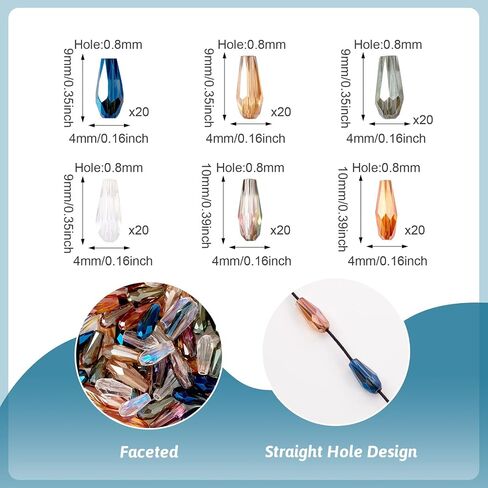 Glass Teardrop Faceted Chandelier Crystals Water Drop Prism Beads for Crafts DIY Sun Catchers Wind Chimes Jewelry Making in Saudi Arabia
