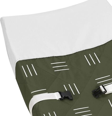 Sweet Jojo Designs Hunter Green Boho Arrow Boy or Girl Baby Nursery Changing Pad Cover - White Bohemian Woodland Tribal Southwest Chevron Geometric Herringbone Woodland in Kuwait