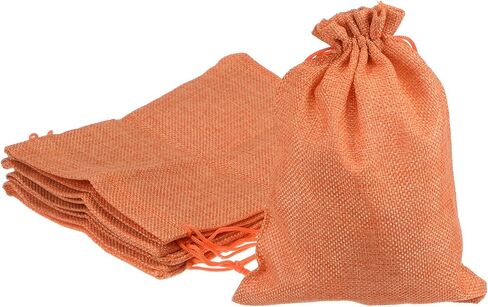 HARFINGTON 5pcs Small Burlap Bags with Drawstring, 3x4" Gift Bag Jewelry Pouches for Wedding Party Presents Festival Favors, Brown in Saudi Arabia