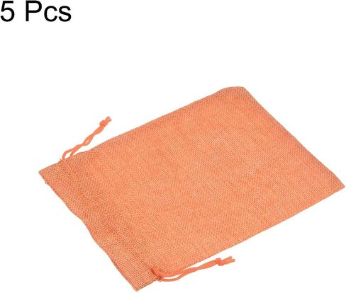 HARFINGTON 5pcs Small Burlap Bags with Drawstring, 3x4" Gift Bag Jewelry Pouches for Wedding Party Presents Festival Favors, Brown in Saudi Arabia