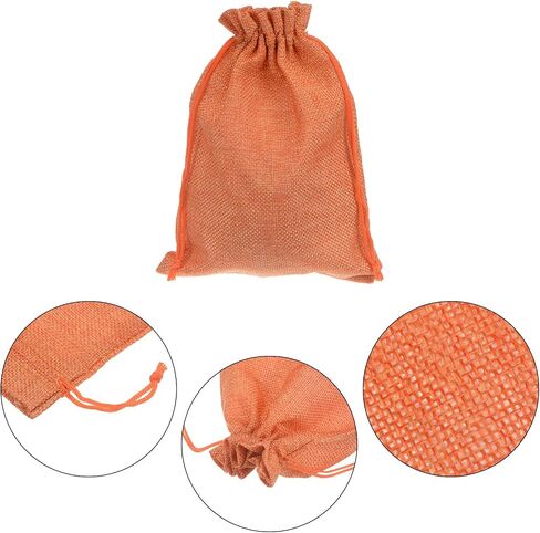 HARFINGTON 5pcs Small Burlap Bags with Drawstring, 3x4" Gift Bag Jewelry Pouches for Wedding Party Presents Festival Favors, Brown in Saudi Arabia