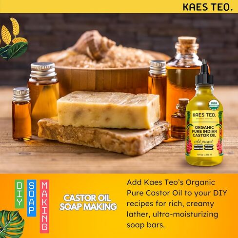 Organic Castor Oil for Eyelashes, Eyebrows, Skin Care, Nail Care, Scalp Treatment, Castor Oil Packs, Hair Growth Oil, Cold-Pressed, USDA Certified, Hexane-Free (2 Fl Oz, Original) in Kuwait