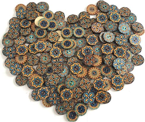 Esoca 200Pcs Wood Buttons for Crafts 20mm Wooden Craft Buttons with 2 Holes for DIY Sewing Craft Decorative in Kuwait
