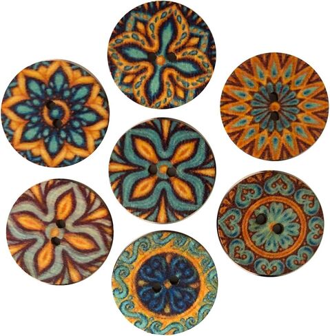 Esoca 200Pcs Wood Buttons for Crafts 20mm Wooden Craft Buttons with 2 Holes for DIY Sewing Craft Decorative in Kuwait