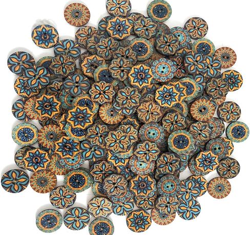 Esoca 200Pcs Wood Buttons for Crafts 20mm Wooden Craft Buttons with 2 Holes for DIY Sewing Craft Decorative in Kuwait