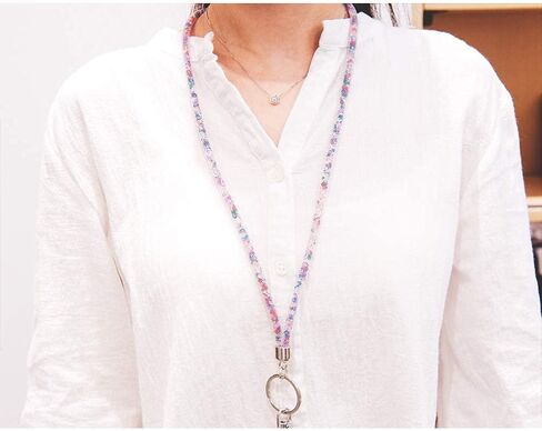 8 Pack ID Card Lanyard Strap with Keychain Holder for Women, Bling Crystal Neck Lanyards ID Holder Clip for ID Card & Keys Strap in Kuwait