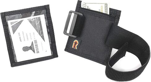 Adjustable Nylon Armband Badge Holder, Made in USA, Waterproof Window Badge Holder, High Visibility, Lightweight, Durable with Zipper Pouch Storage, Arm Badge Holder, Ski Pass Holder in Kuwait