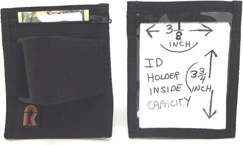 Adjustable Nylon Armband Badge Holder, Made in USA, Waterproof Window Badge Holder, High Visibility, Lightweight, Durable with Zipper Pouch Storage, Arm Badge Holder, Ski Pass Holder in Kuwait