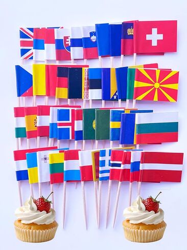 100 Countries Flag National Cupcake Topper Flags Banner Mini Small Country World Toothpick Stick Flags Cake Party Festival Theme Decorations(100Pcs) in Kuwait