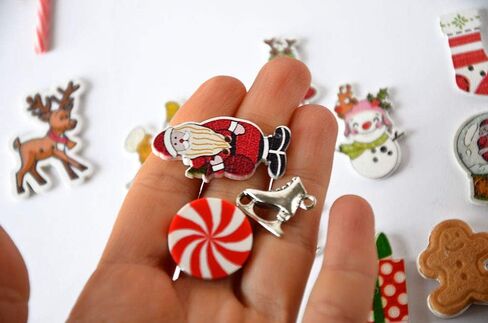 Christmas Red I Spy Trinkets, Holidays Theme I Spy Bag, Bottle Fillers, 1-3cm, Set of 20 trinkets in Kuwait