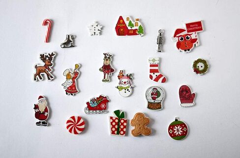 Christmas Red I Spy Trinkets, Holidays Theme I Spy Bag, Bottle Fillers, 1-3cm, Set of 20 trinkets in Kuwait
