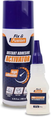 Fix & Fusion CA Super Glue (1.77 أوقية) مع مجموعة رش المنشط (6.76 Fl Oz) ، لاصق سريع/منشط فوري للمادة اللاصقة/السيانو. in Kuwait
