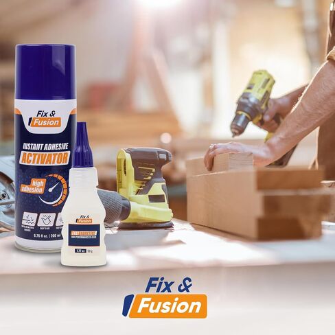 Fix & Fusion CA Super Glue (1.77 أوقية) مع مجموعة رش المنشط (6.76 Fl Oz) ، لاصق سريع/منشط فوري للمادة اللاصقة/السيانو. in Kuwait