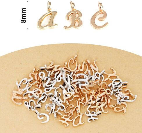 156 PCS Silver Gold Mini Metal Alphabet Charms A-Z لتصنيع مجوهرات قلادة سوار in Saudi Arabia