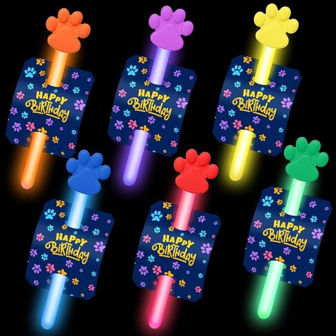 24 Paw Party Favors Glow Sticks for Kids, 4 Inch Paw Print Glow Sticks Glow in the Dark Party Supplies Patrol Goodie Bags Stuffers Pet Dog Puppy Pals Cat Birthday Decorations in Saudi Arabia