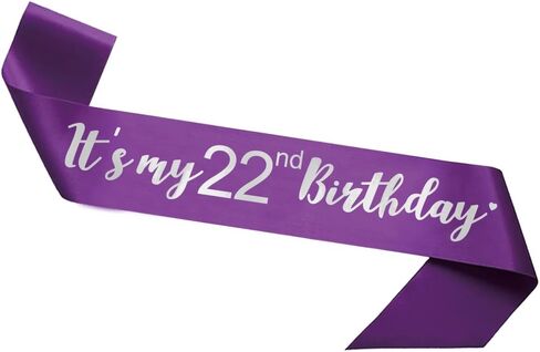 Its My 22nd Birthday Sash, Birthday Girl Sash for Boy Gifts Party Decorations and Supplies, Red with Silver in Saudi Arabia