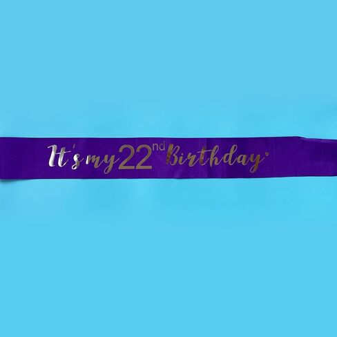 Its My 22nd Birthday Sash, Birthday Girl Sash for Boy Gifts Party Decorations and Supplies, Red with Silver in Saudi Arabia