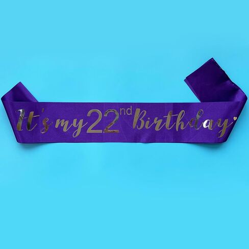 Its My 22nd Birthday Sash, Birthday Girl Sash for Boy Gifts Party Decorations and Supplies, Red with Silver in Saudi Arabia