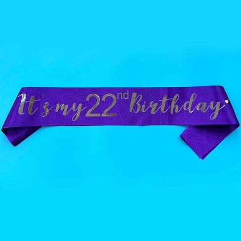 Its My 22nd Birthday Sash, Birthday Girl Sash for Boy Gifts Party Decorations and Supplies, Red with Silver in Saudi Arabia