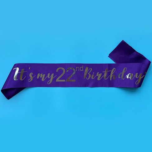 Its My 22nd Birthday Sash, Birthday Girl Sash for Boy Gifts Party Decorations and Supplies, Red with Silver in Saudi Arabia
