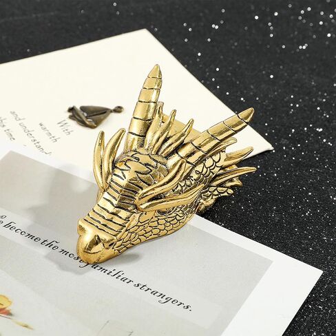 Retro Dragon Head Bookmark – Page Holder - Reading Note Paper Clip for Home School Office – Gift for Teachers Clerks Students and Book Lovers (Gold) in Saudi Arabia