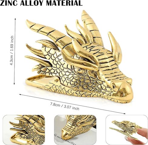 Retro Dragon Head Bookmark – Page Holder - Reading Note Paper Clip for Home School Office – Gift for Teachers Clerks Students and Book Lovers (Gold) in Saudi Arabia