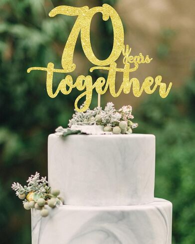 40 years together golden cake topper, happy 40th Anniversary Cake Toppers, 40th Anniversary Decorations, 40th Wedding Anniversary Party Supplies,Forty Anniversary Cake topper in Saudi Arabia