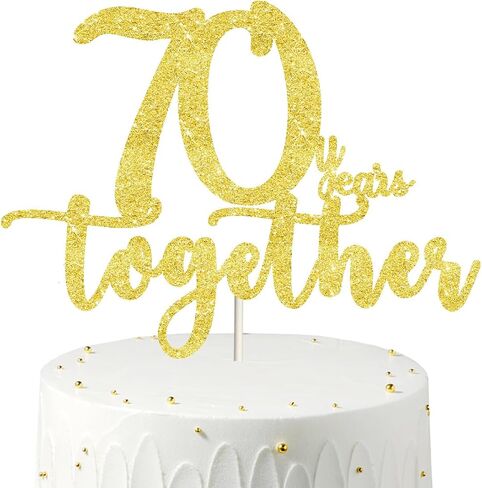 40 years together golden cake topper, happy 40th Anniversary Cake Toppers, 40th Anniversary Decorations, 40th Wedding Anniversary Party Supplies,Forty Anniversary Cake topper in Saudi Arabia