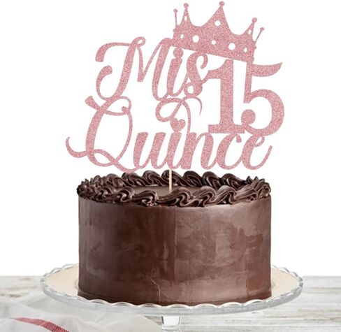 Mis Quince Gold Glitter Cake Topper ، زخارف عيد ميلاد 15 ، Feliz 15 Años ، هتافات إلى 15 عامًا ， Hello 15 ، زخارف حفلة عيد ميلاد سعيدة (ذهبية) in Kuwait