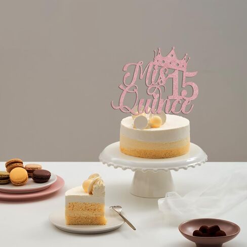 Mis Quince Gold Glitter Cake Topper ، زخارف عيد ميلاد 15 ، Feliz 15 Años ، هتافات إلى 15 عامًا ， Hello 15 ، زخارف حفلة عيد ميلاد سعيدة (ذهبية) in Kuwait