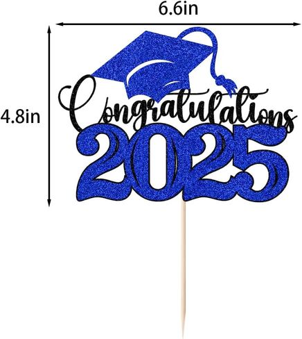 Congratulations 2025 Cake Topper，Congrats 2025 Grad Cake Topper，Congratulations Wedding, Retirement, Birthday, Anniversary Party Decoration Supplies(Dark blue green -9) in Saudi Arabia