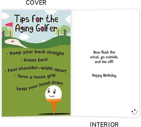 Funny Golf Birthday Cards for Men Women, Hilarious Birthday Gifts for Golfer, Happy Bday Card for Husband Boyfriend Dad Brother boss Friends Coworkers in Kuwait