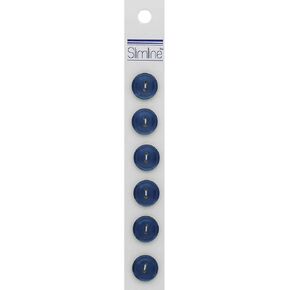 Slimline Buttons 9/16" Navy Blue 6pc Hook #55