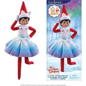 The Elf on the Shelf Claus Couture فستان حفلة Noorah غير العادية لـ Scout Elf - يشمل اللباس المستوحى من الأضواء الشمالية وتاج الثعلب الأذن
