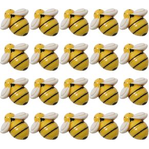 SQXBK 20PCS Tiny Resin Honeys Decor Flatback Bumblebee Decorations Mini Bee Shaped Ornaments Craft Embellishment Hair Clip DIY Art Project Supplies Jewelry Making Scrapbooking