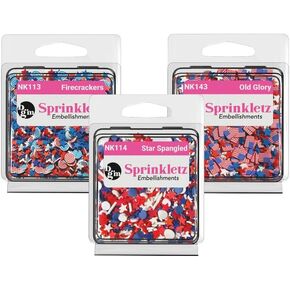 Buttons Galore Independence Day Craft Embellishment Set, Tiny Polymer Clay Embellishments for Crafts, Scrapbooks, Card Making, Shaker Crafts, Slime Add in - 36 Grams Total