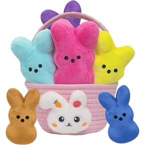 7pcs لعبة عيد الفصح مجموعة سلة عيد الفصح شهيرة مجموعة أفخم مجموعة لحفل مروحة اللعبة (Color-Rabbit A)