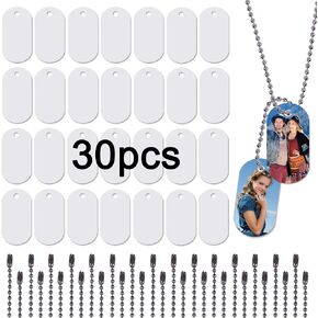 45pcs Sublimation Blank Dog Tag Aluminum White Sublimation Stamping Tag Pendants Double Sided Blank Stamping Metal Tags, Personalized Pets Tags Oval in Kuwait