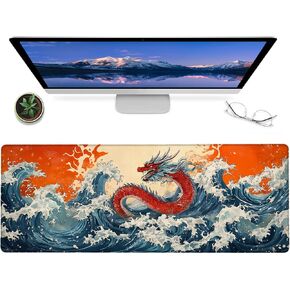 Patriotic Eagle and Flag Gaming Mouse Pad – 12x31.5in Non-Slip Rubber Desk Mat with American Landscape Design – Large Extended Mousepad for Office Home – Deskmat Gifts for Veterans Lover Decor