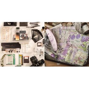 94PCS Film Theme Scrapbook Paper 100Sheets Vintage Flowers Scrapbooks Decoration Paper Pack for Journals Gift Decoration Collage DIY Crafts