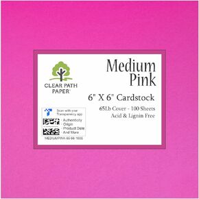 Clear Path Paper Medium Pink Cardstock - 4 x 6 inch - 65Lb Cover - 100 Sheets