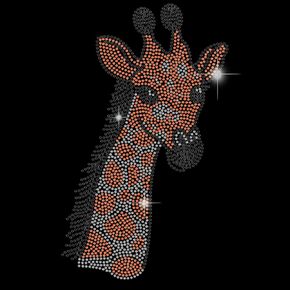 SUPERDANT Colorful Giraffe Rhinestone Heat Transfer Animal Iron on Costume Decor Hot Fix Appliqué DIY Transfer Iron On Decals for T Shirts Template for Clothes Bags Pants