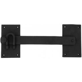 Renovators Supply Black Wrought Iron Gate Flip Latch - Decorative Antique Style Latch- Heavy Duty Security Latches with Hardware - Durable Two Sided Flip Door Locks for Safety - Large, 12 Inches