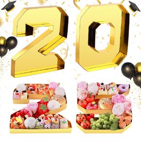 2025 Set 13.7" Cardboard Numbers for Charcuterie Cupacke Chocolate Candy Cookies Snacks Christmas New Year Eve Birthday Party Decorations Accessories, Number Charcuterie Board Box Tray for 2025 New Years Decorations